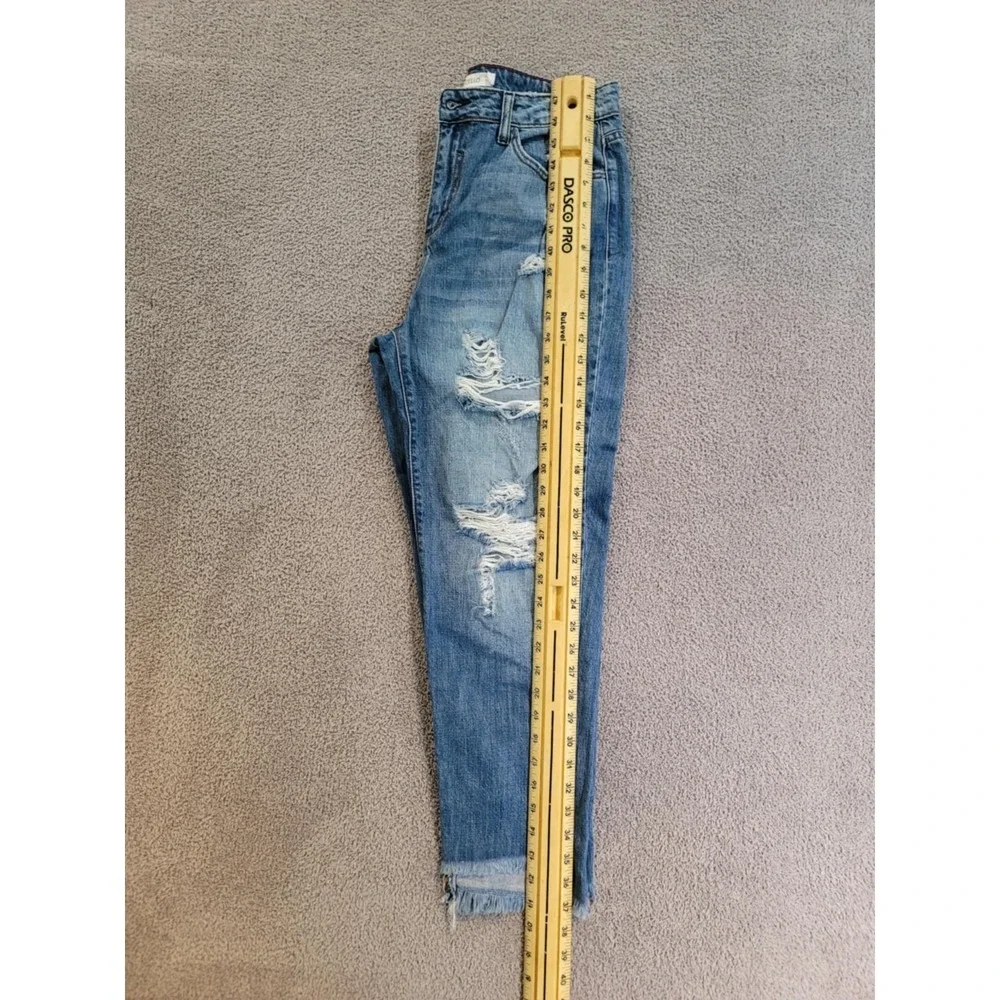 Cello Women's Ankle Skinny Jeans Size 9 Blue Distressed‎ Ripped 100% Cotton